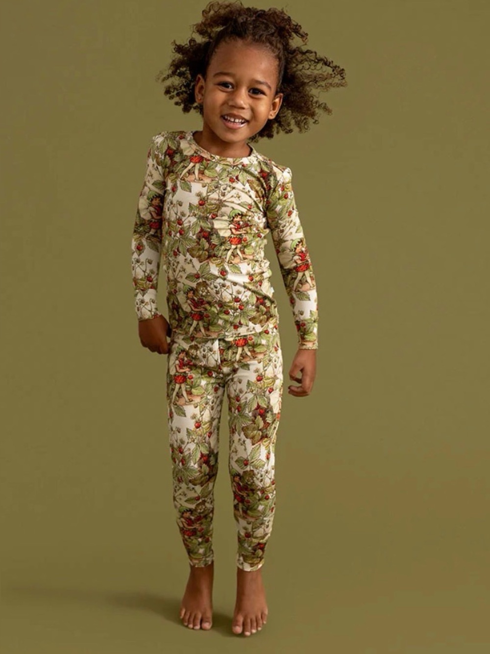 Posh Peanut x Flower Fairies Classic Bamboo Pajama Set in Strawberry Fairies